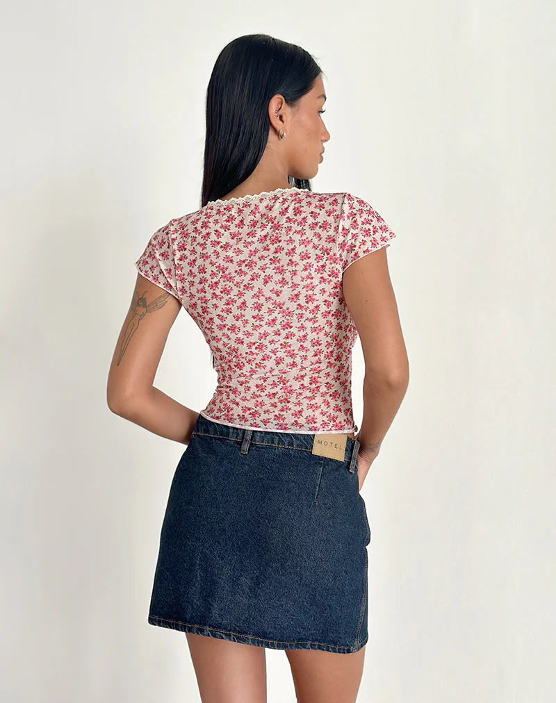 Livi Top in Gardenia Romantic with Lace Trim - Image 4