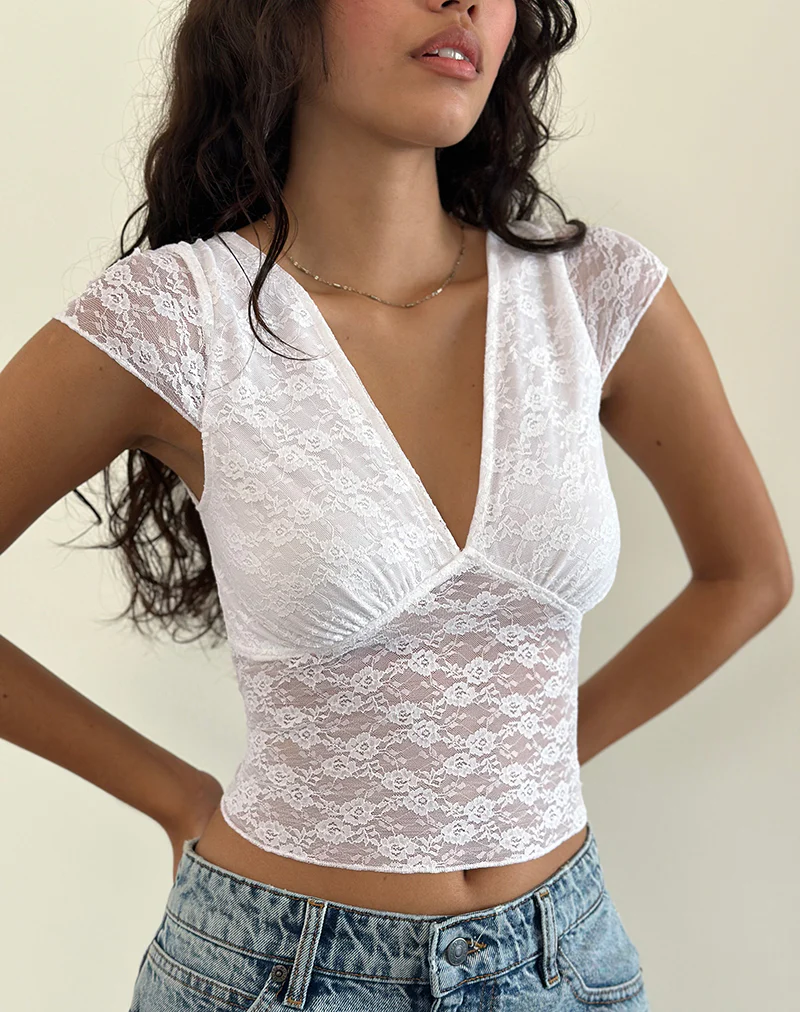 Livra Top in Clover Lace White - Image 3