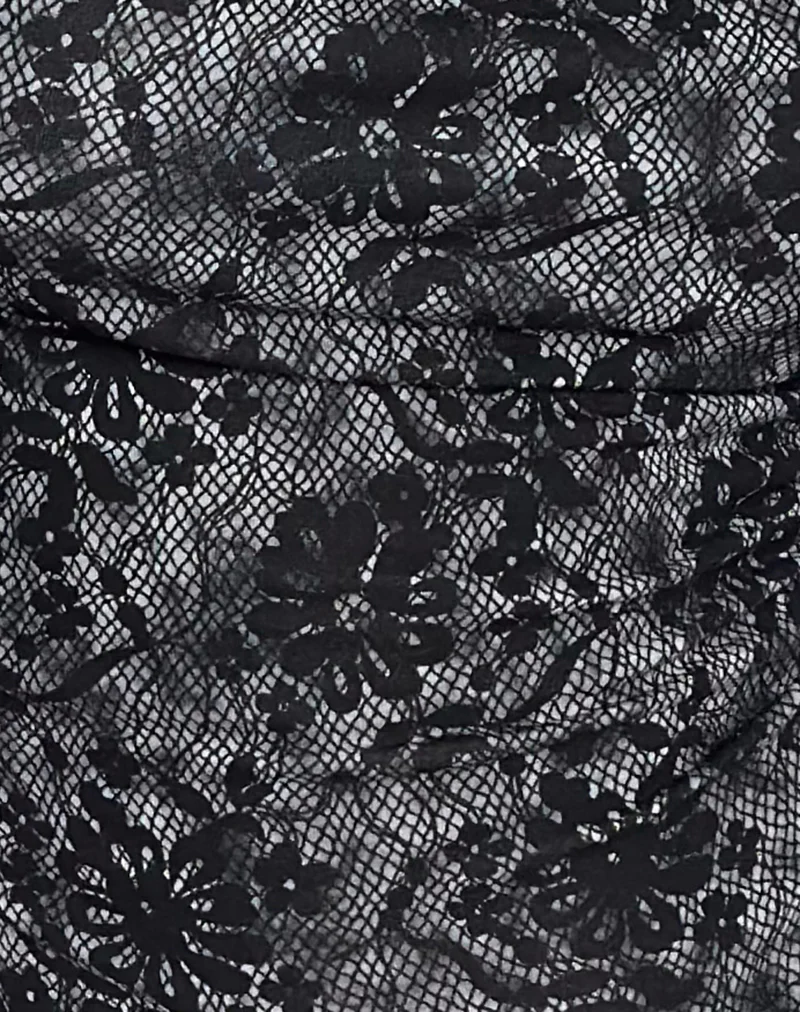 Lizette Cowl Neck Top in Midnight Floral Grey - Image 6