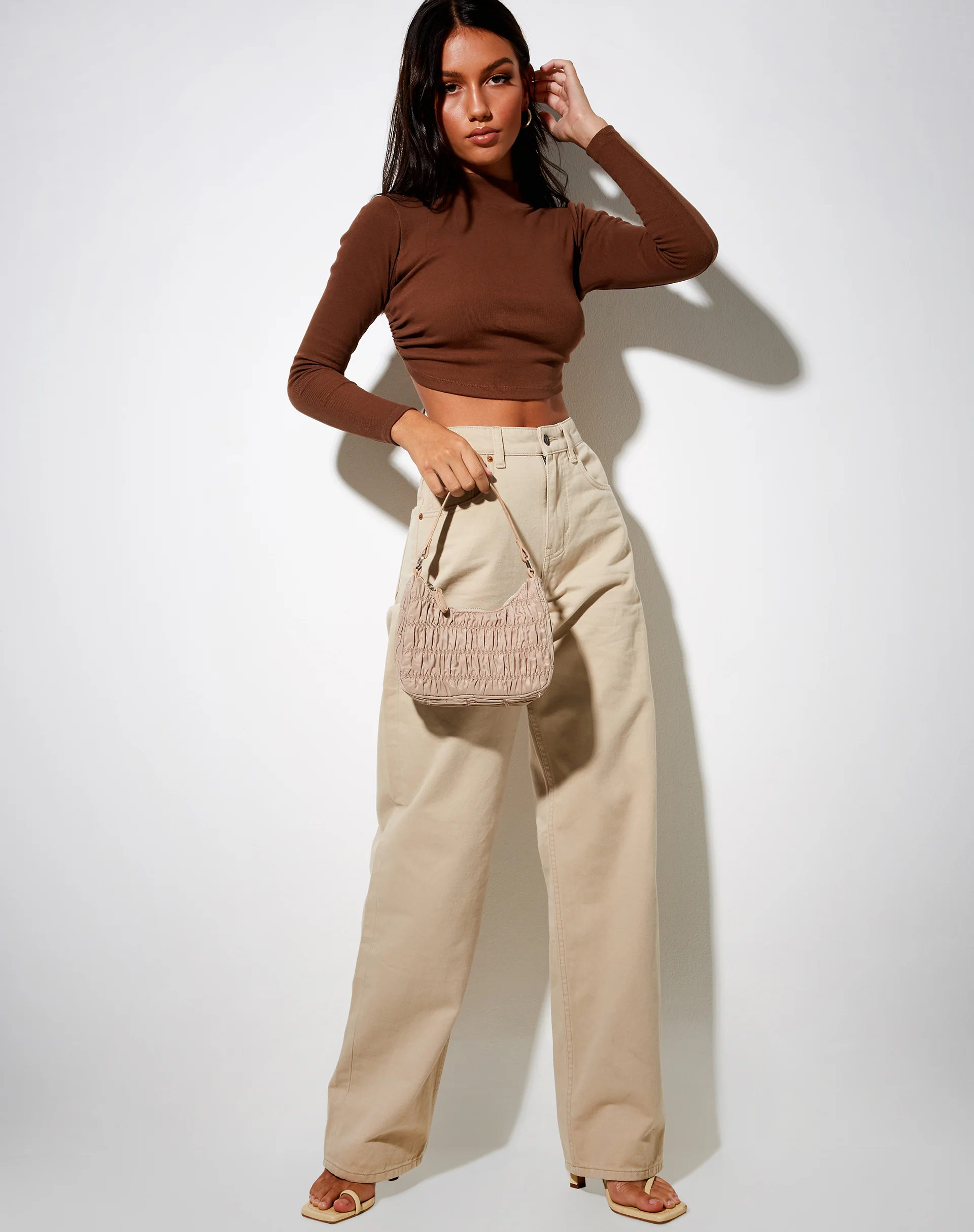 LJ Shoulder Bag in Beige - Image 3