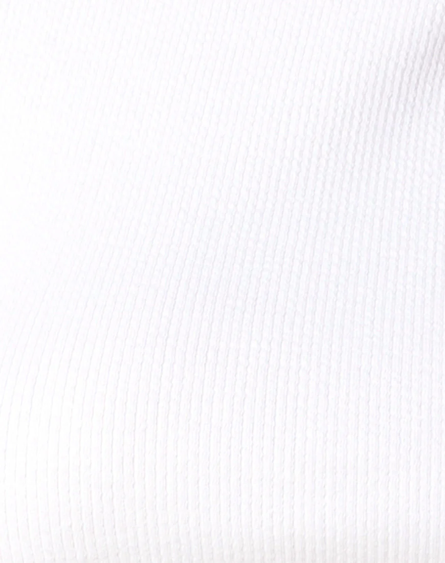 Loaiza Cold Shouder Top in Mini Rib White - Image 5