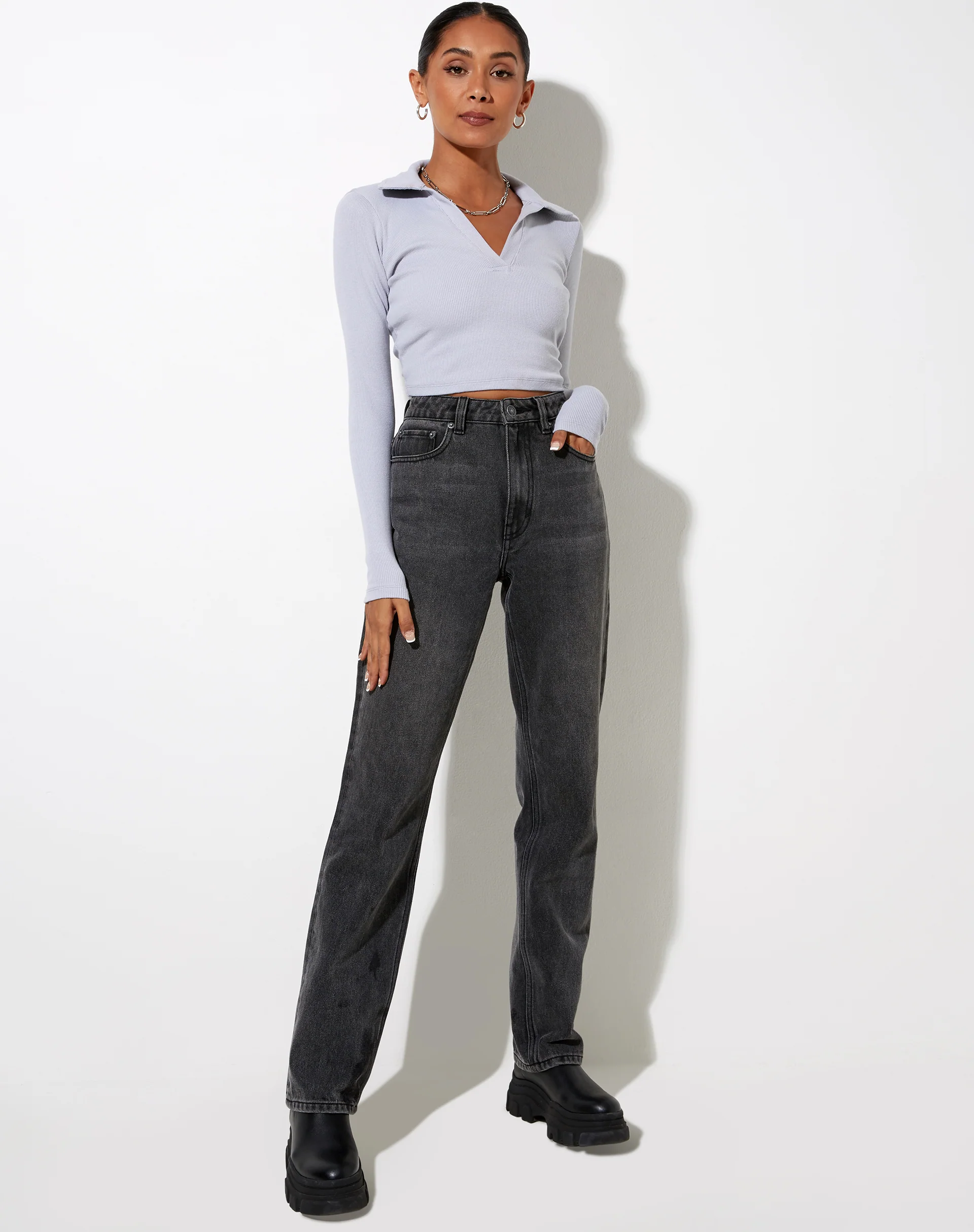 Lody Crop Top in Lunar Rock - Image 3
