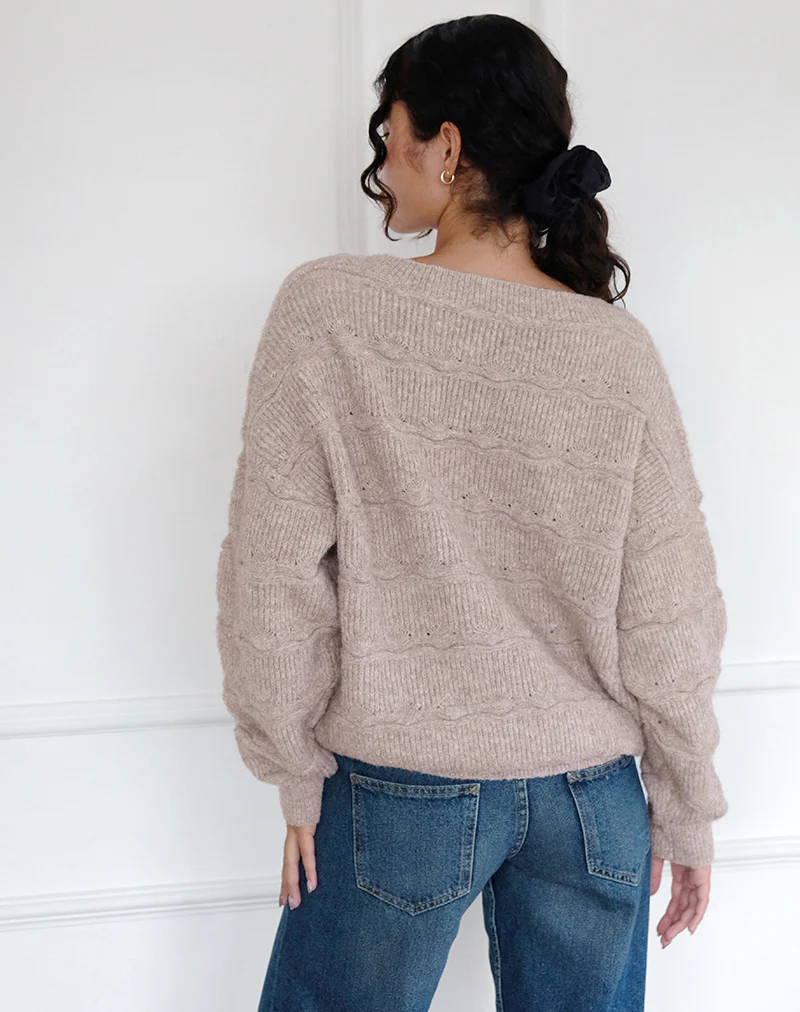 Loka Oversized Jumper in Almond - Image 3