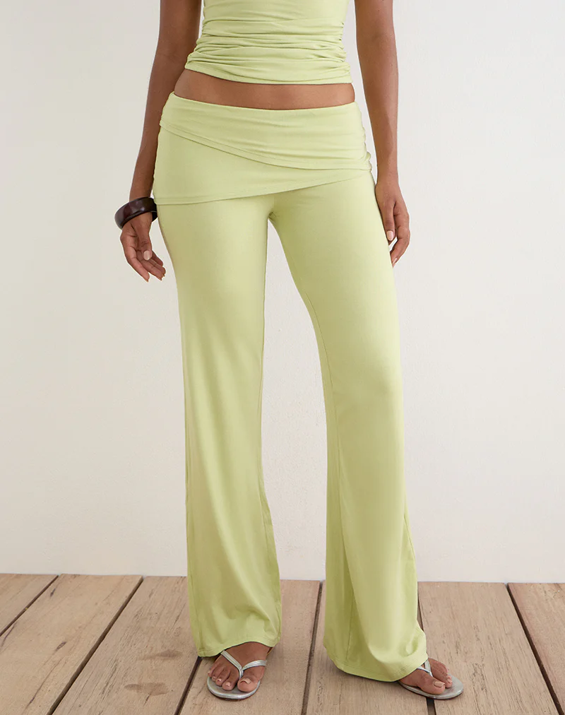 Lolicy Trouser Skirt in Rayon Jersey Pistachio - Image 2
