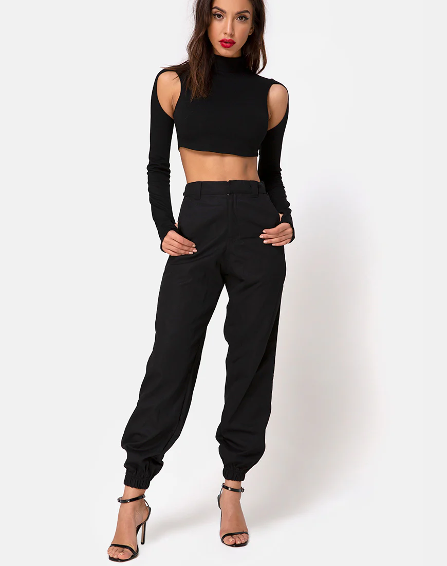 Lomiva Crop Top in Black - Image 3