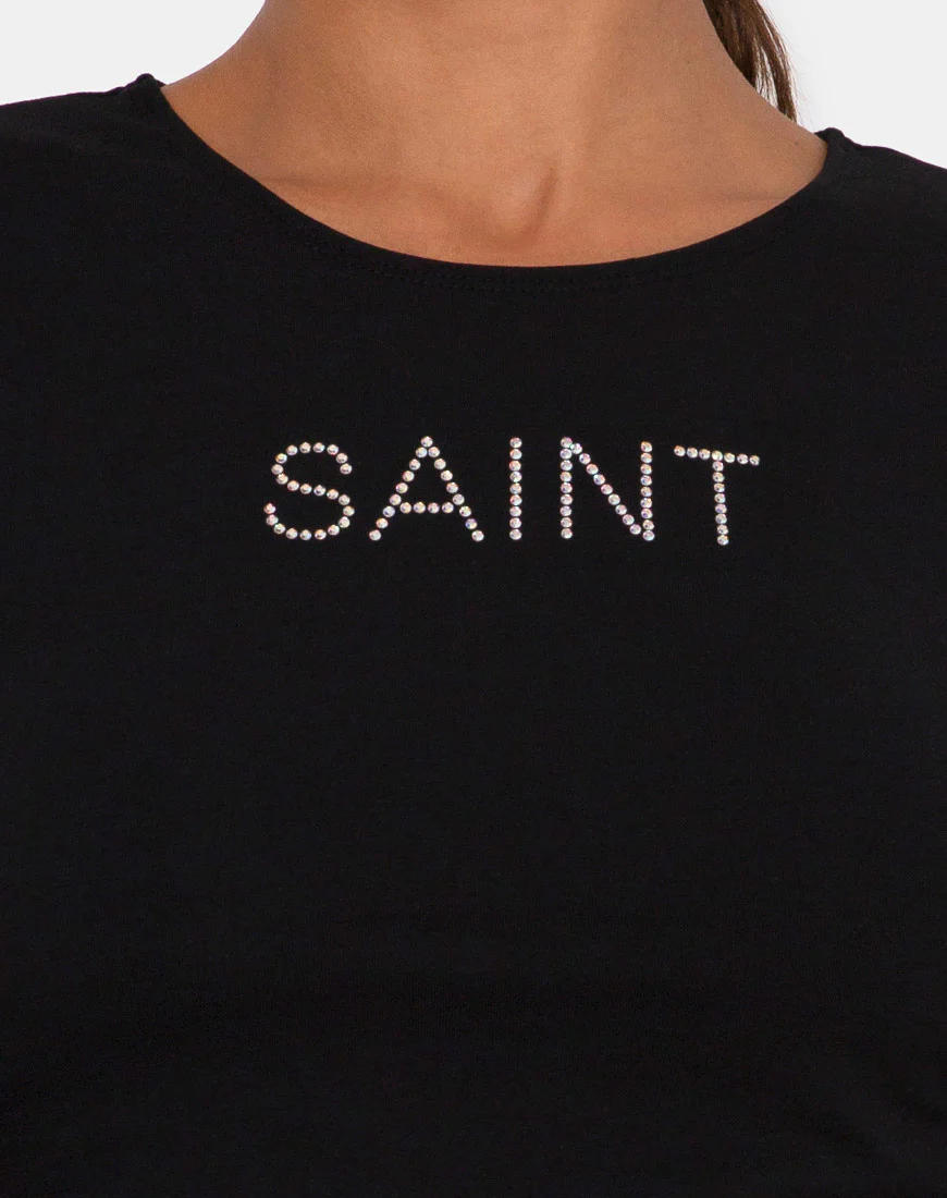 Londy Top in Black "Saint" Hot Fix - Image 8
