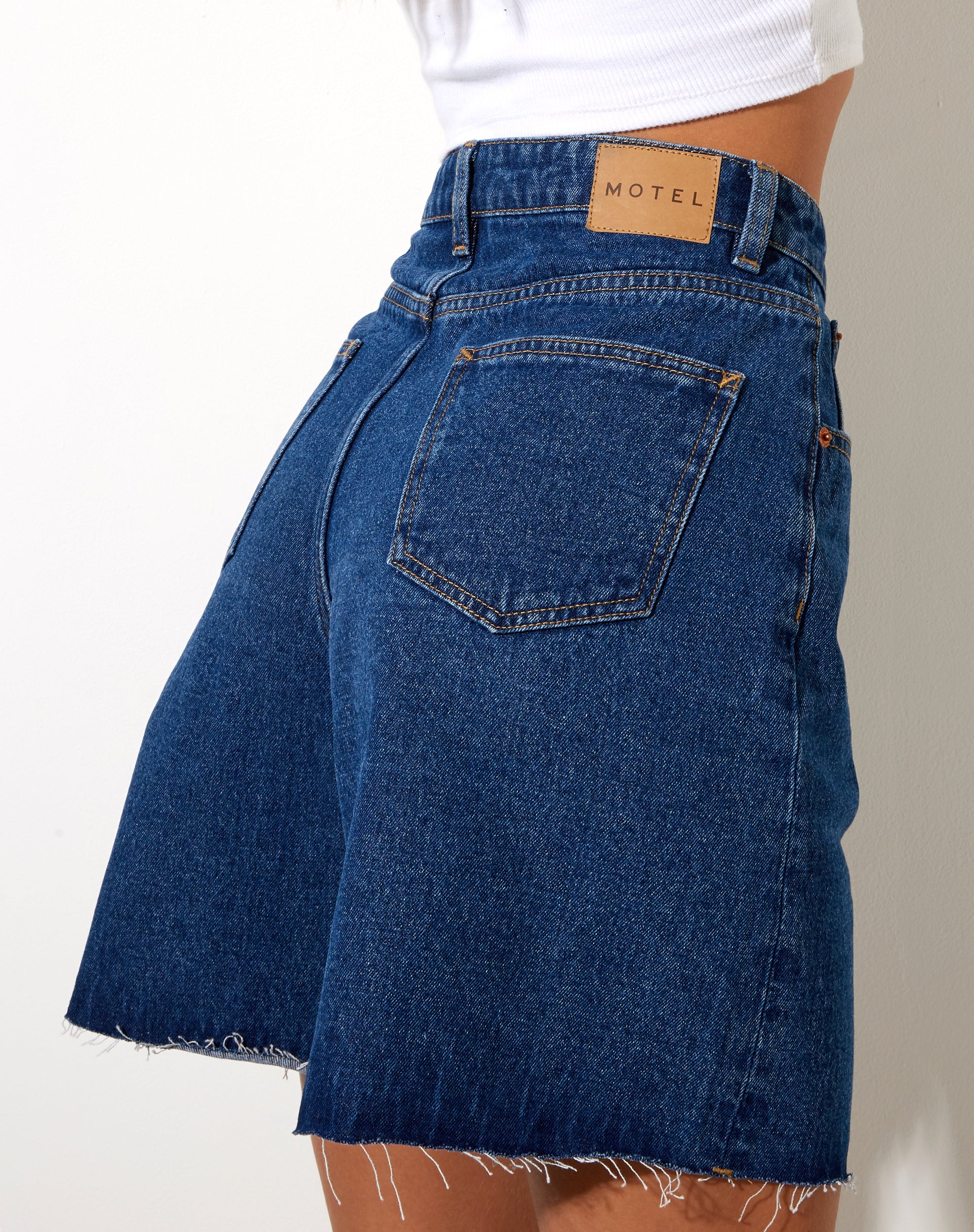 Loose Fit Denim Short in Classic Blue - Image 6