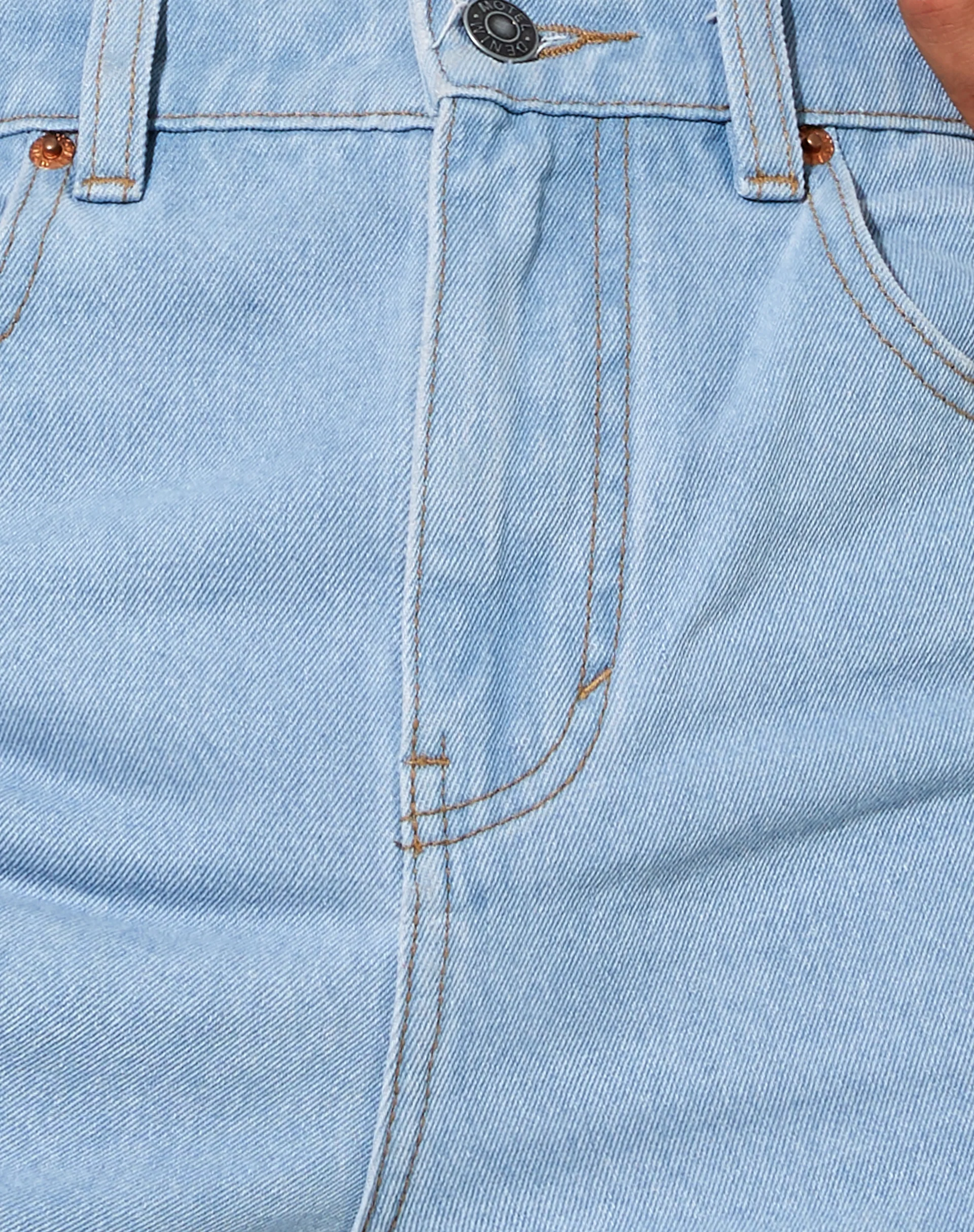 Loose Fit Denim Short in Light Wash Blue - Image 6