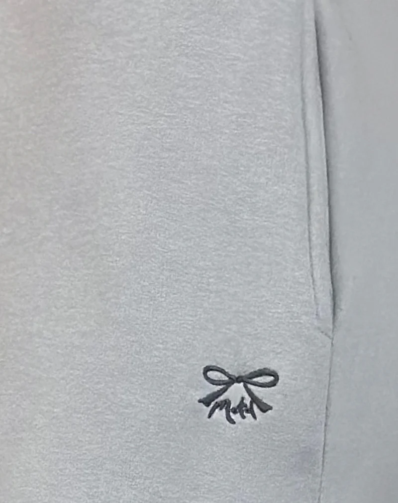 Loose Jogger in Lunar Rock with Ocean Storm Bow Embroidery - Image 6