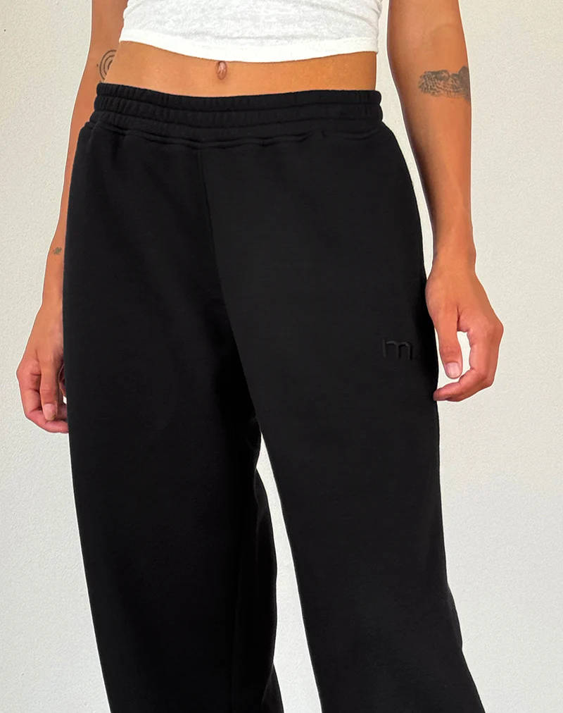 Loose Jogger in Black with 'M' Embroidery - Image 4