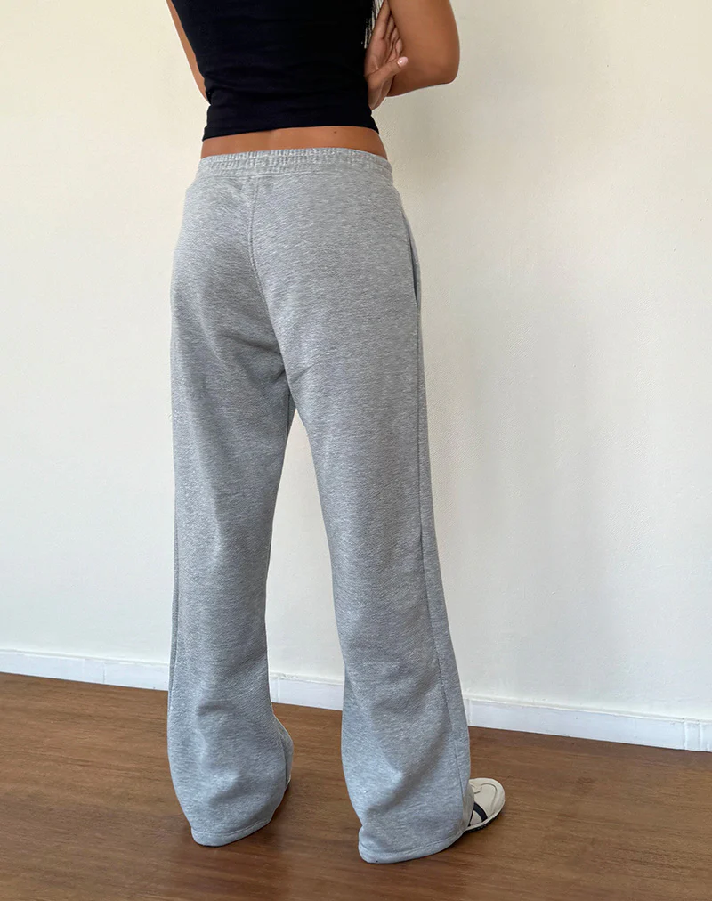 Loose Jogger in Grey Marl with M Embroidery - Image 4