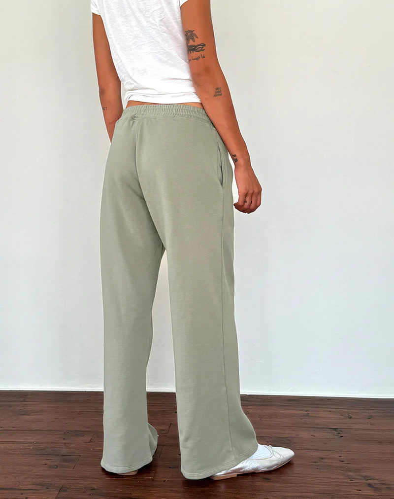 Loose Jogger in London Fog with Ivory 'MOTEL' Embroidery - Image 5