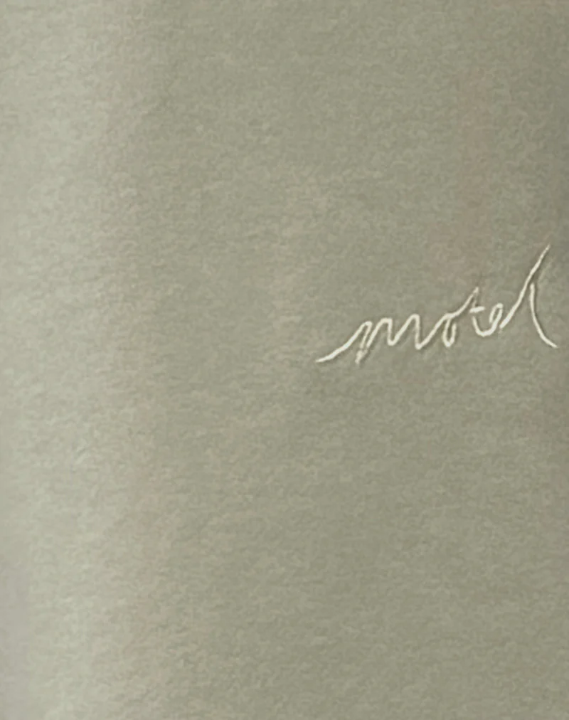 Loose Jogger in London Fog with Ivory 'MOTEL' Embroidery - Image 6