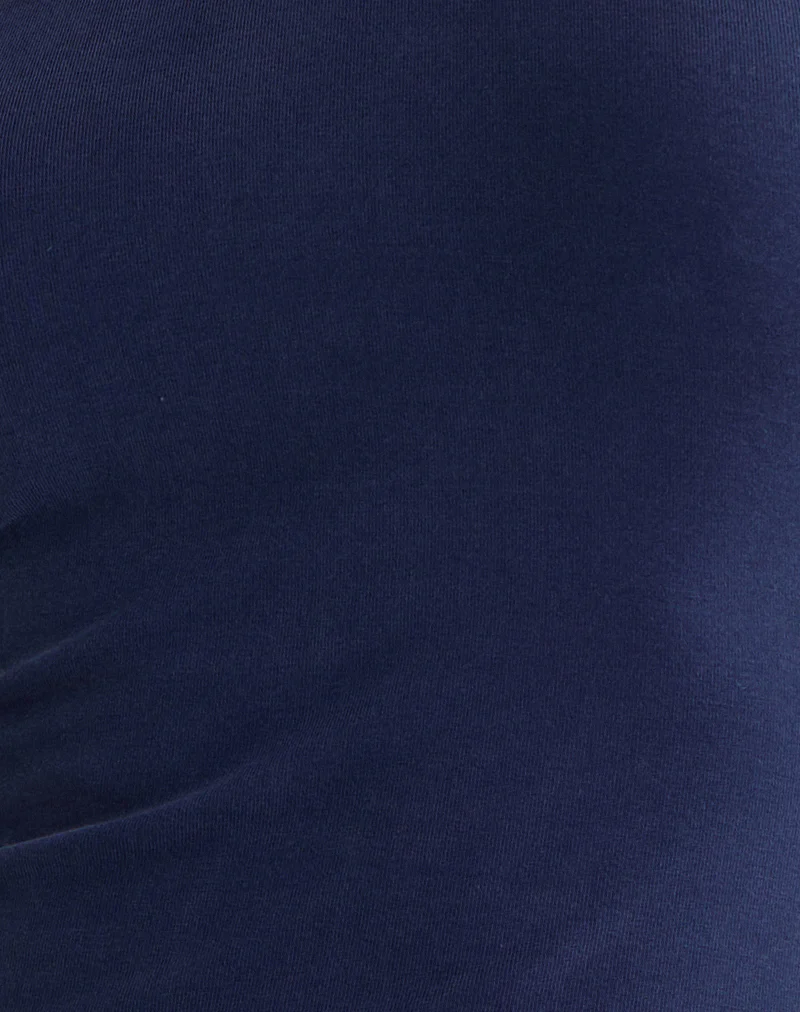 Lorie Halter Top in Cupro Navy - Image 6