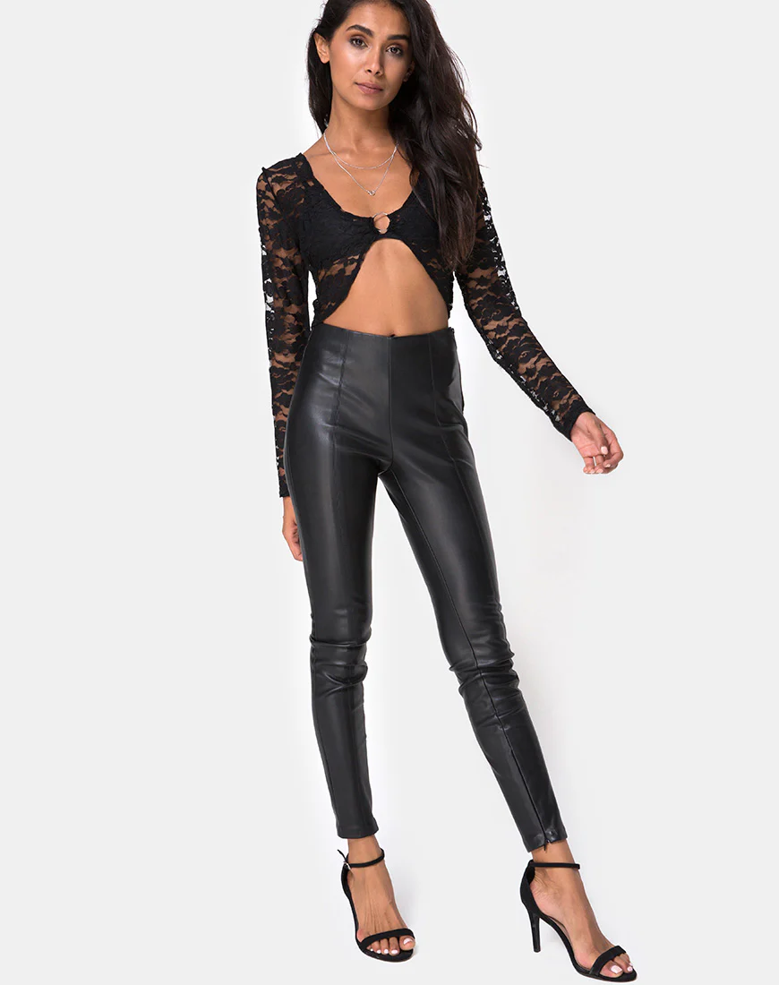 Lorya Crop Top in Lace Black - Image 3