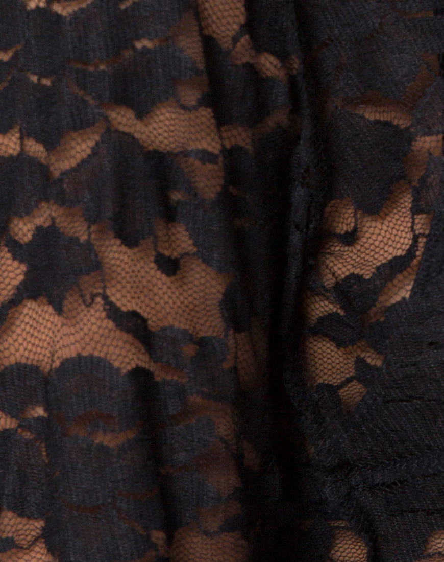Lorya Crop Top in Lace Black - Image 5