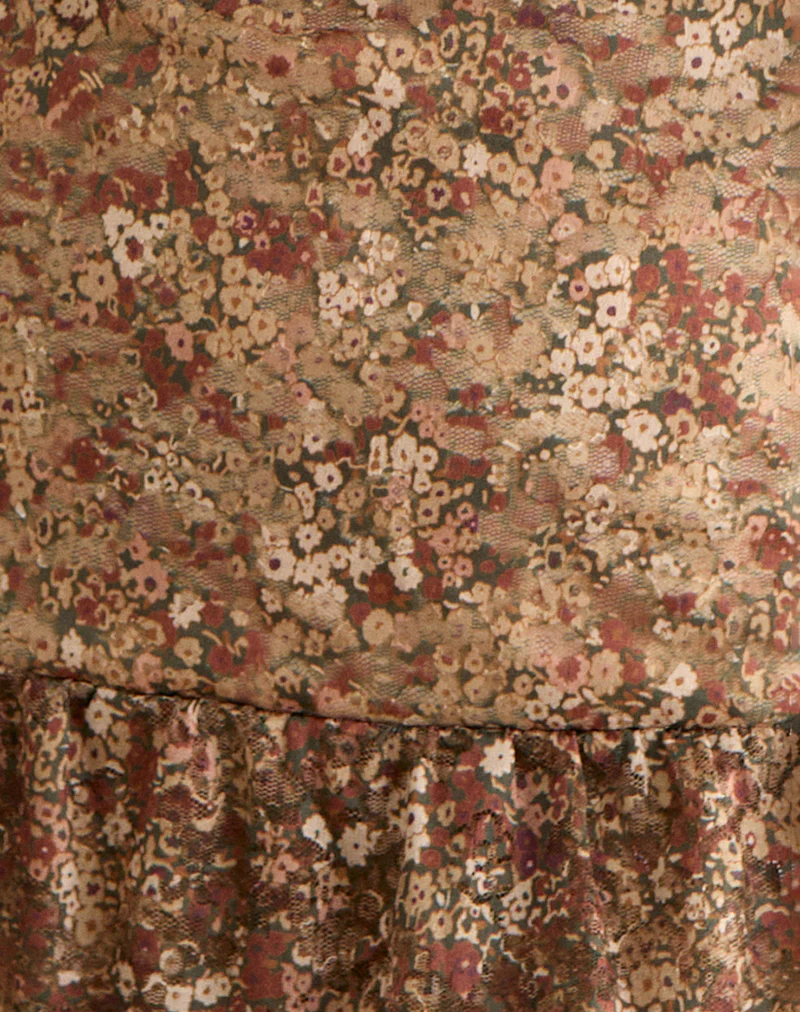 Lotri Wrap Mini Dress in Cluster Floral Brown - Image 5