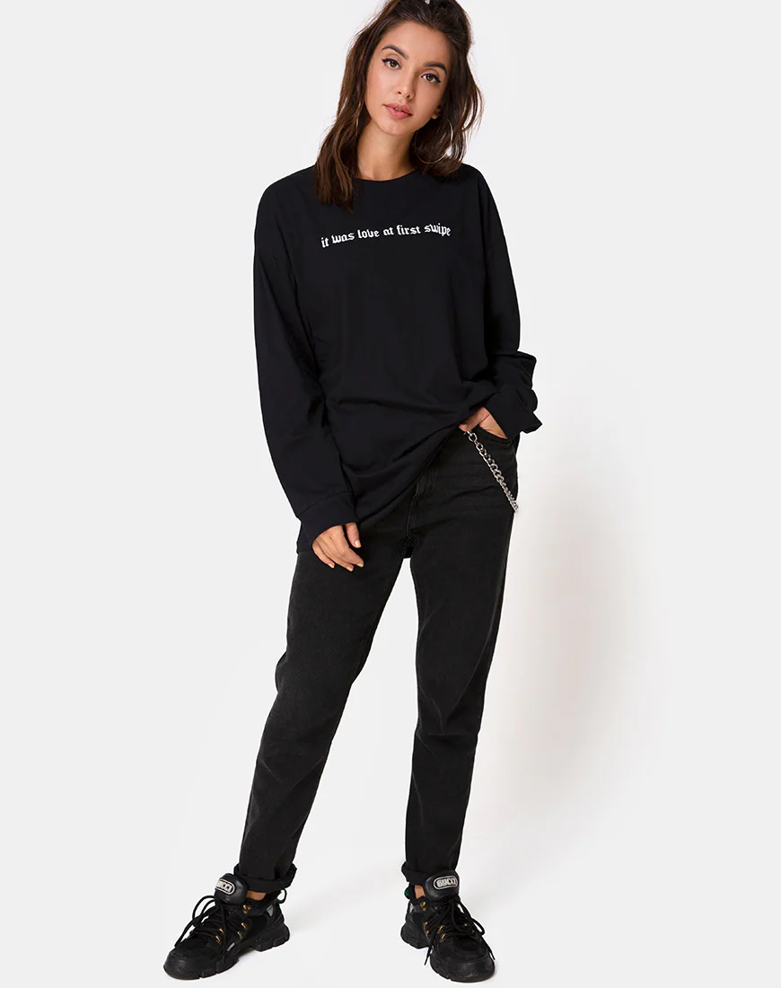 Lotsun Tee in Love at First Swipe with Black Placement - Image 3
