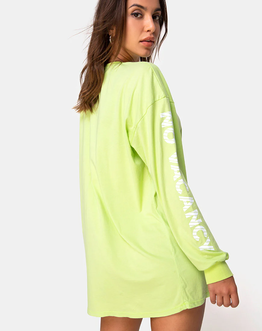 Lotsun Sweatshirt in Motel No Vacancy Fluro Green - Image 2