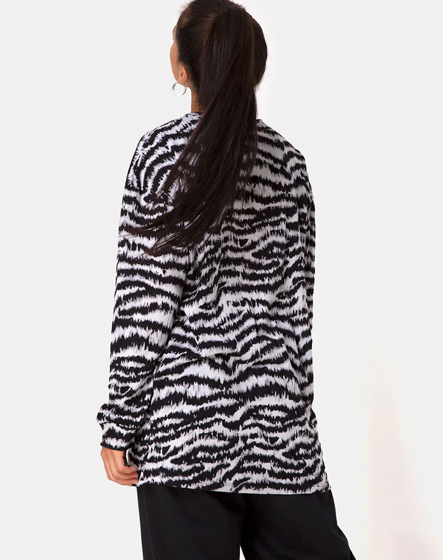 Lotsun Sweatshirt in Animal Drip Grey - Image 2