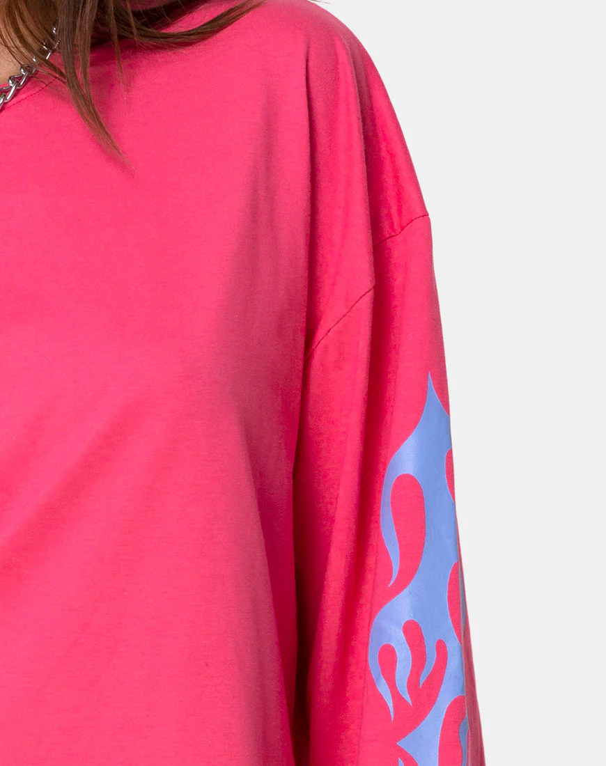 Lotsun Sweatshirt in Pink with Flame - Image 6