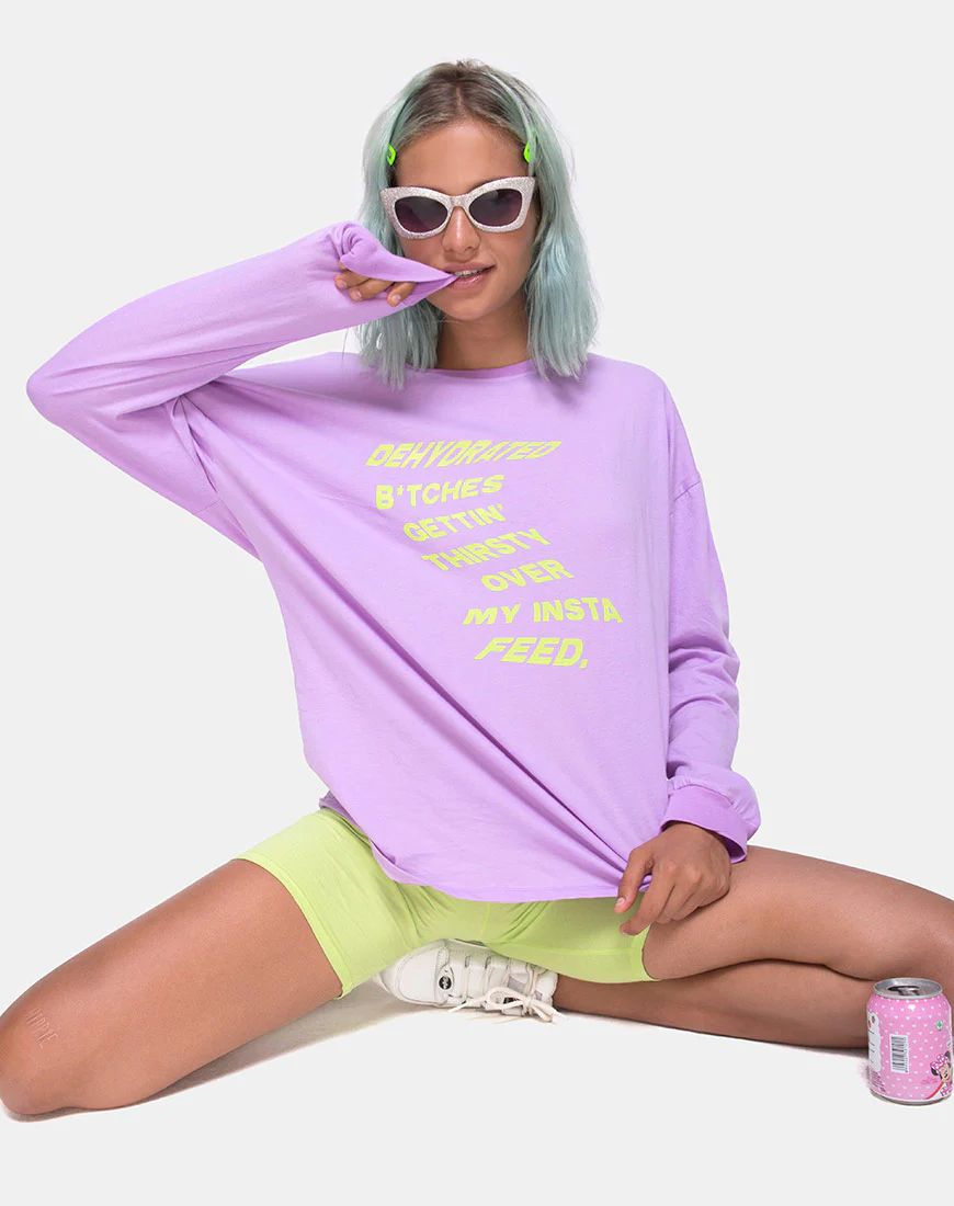 Lottie Longsleeve Tee in Lilac with Instafeed Text  X Top Girl - Image 4