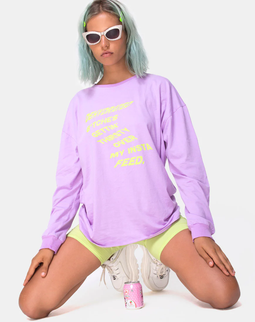 Lottie Longsleeve Tee in Lilac with Instafeed Text  X Top Girl - Image 5