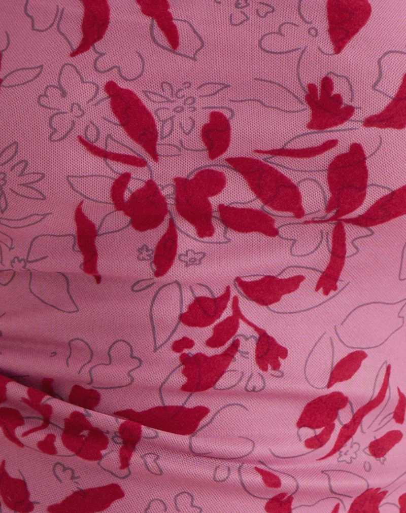 Lotus Cami Top in Stencil Flower Pink - Image 5