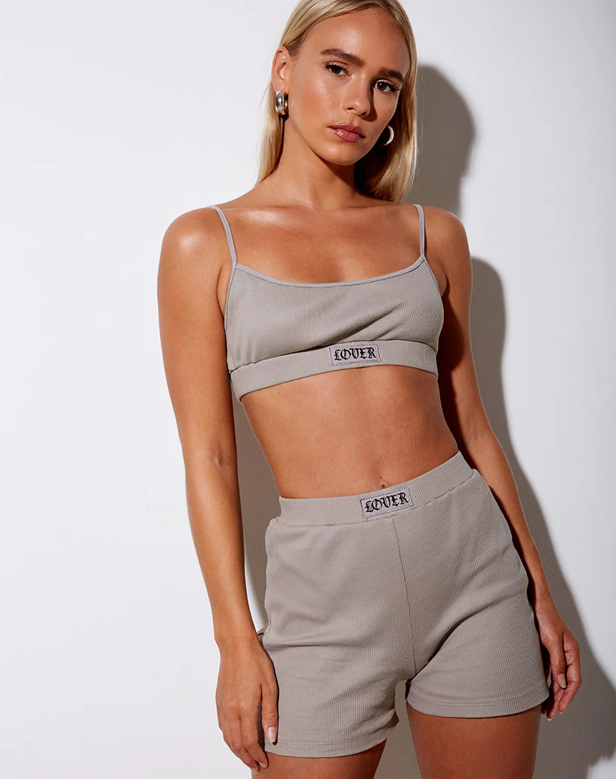 Lou Hot Pant in Mushroom 'Lover' Embro - Image 4