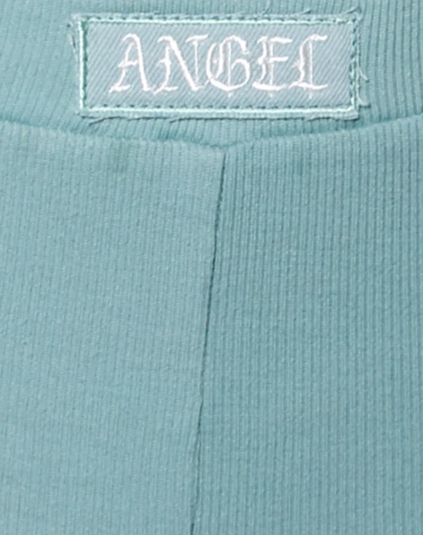 Lou Hot Pant in Seafoam 'Angel' Embro in White - Image 6