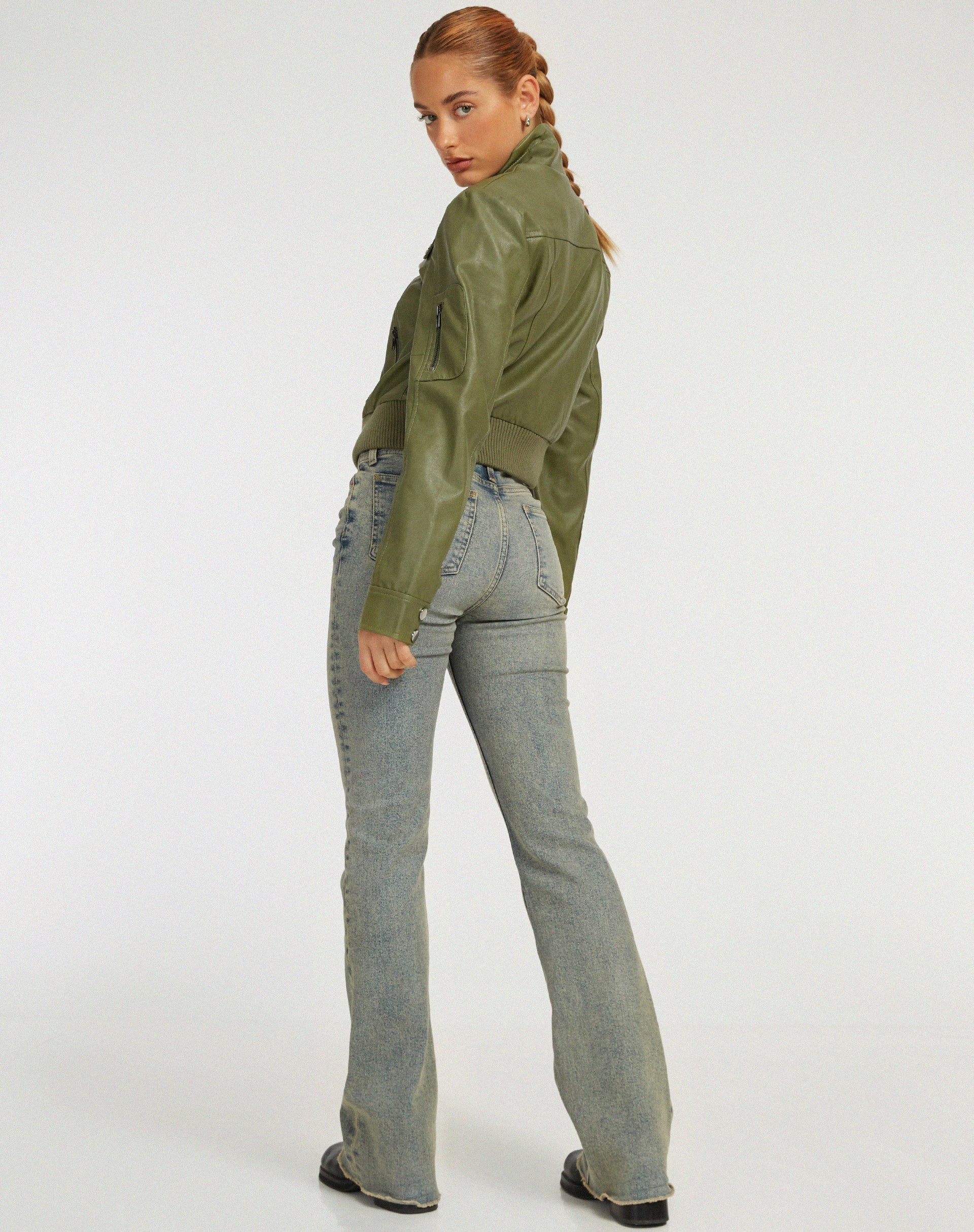 Loviana Jacket in PU Green - Image 5