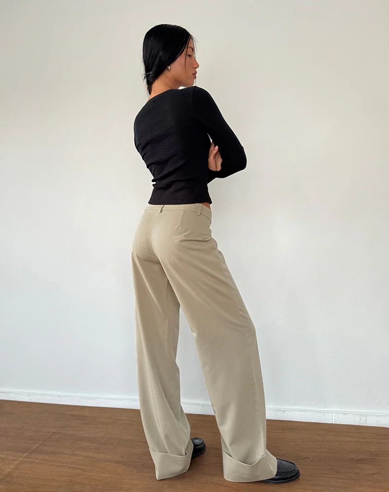 Abba Low Rise Trousers in Stone - Image 5