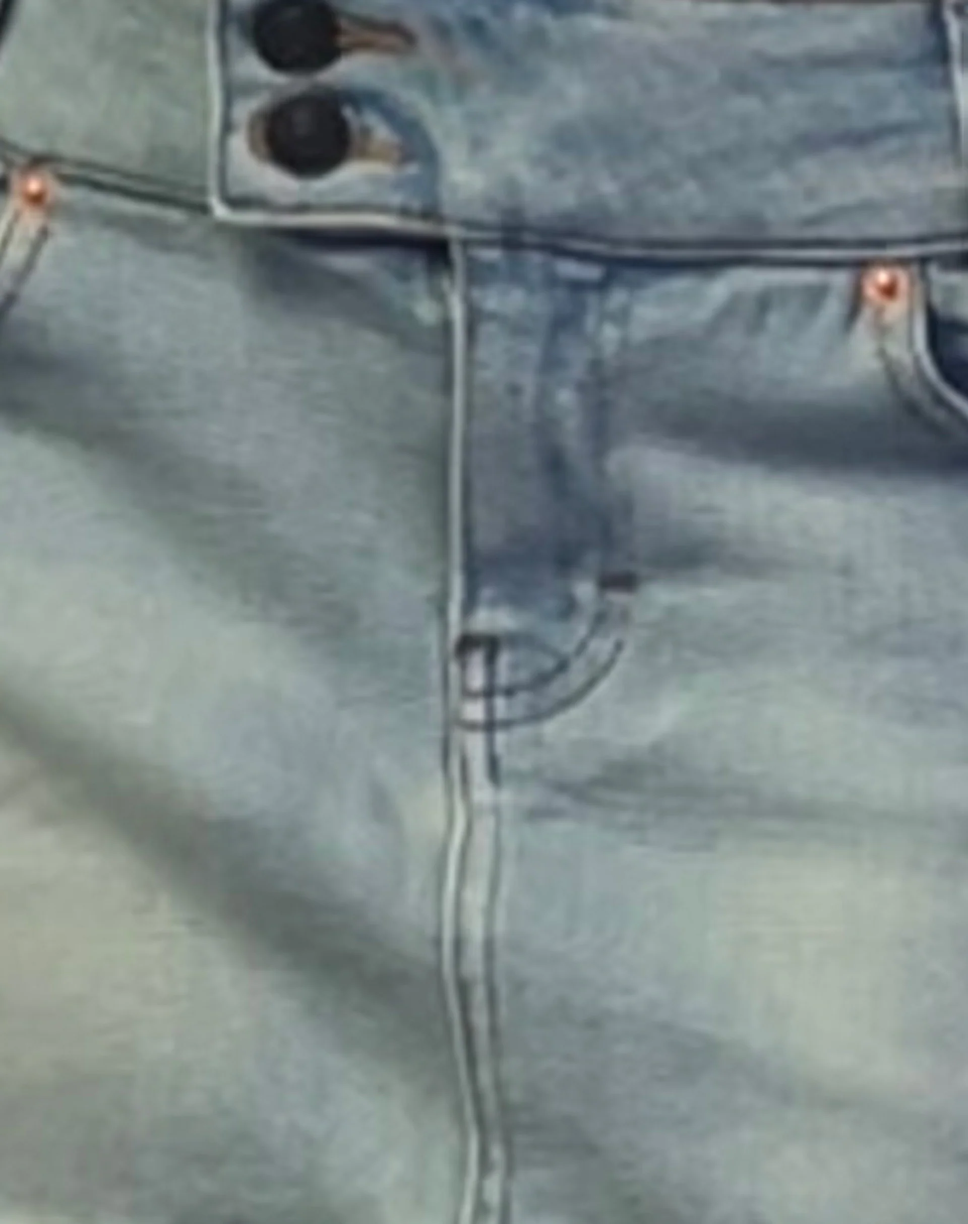 Low Rise Denim Mini Skirt in Super Bleach - Image 5