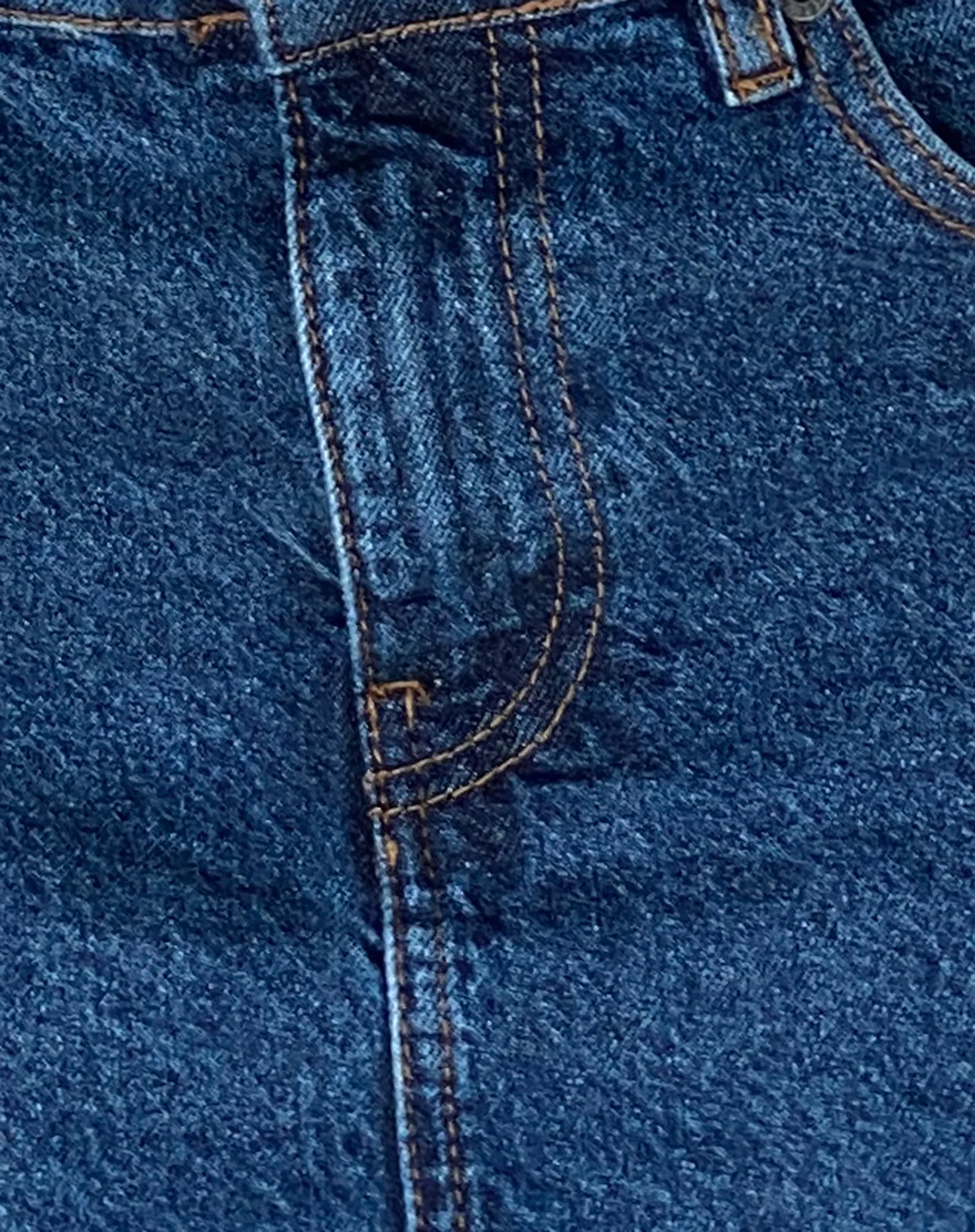 Low Rise Denim Maxi Skirt in Mid Blue Used - Image 6