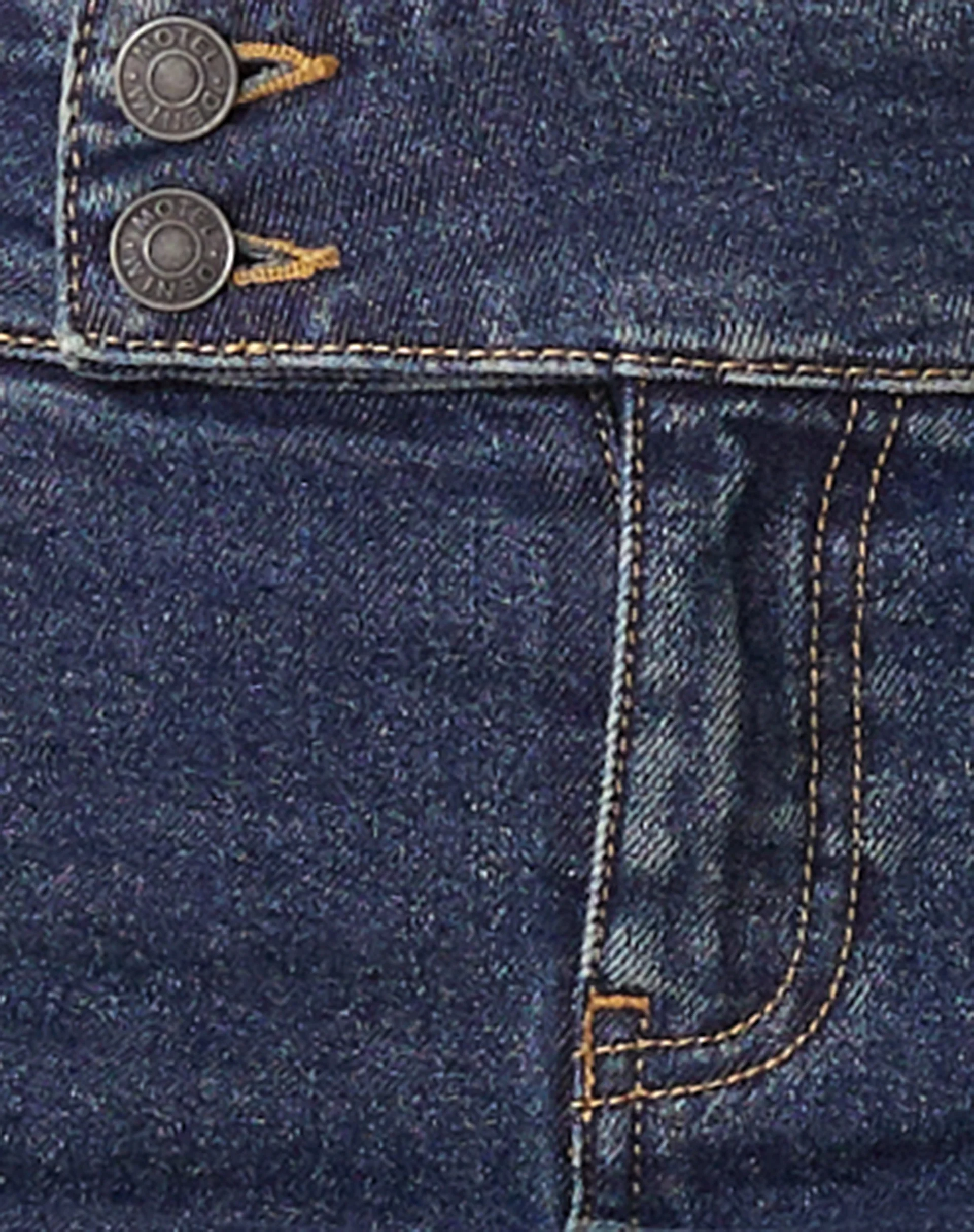 MOTEL X OLIVIA NEILL Low Rise Denim Micro Skirt in Dark Vintage Wash - Image 7