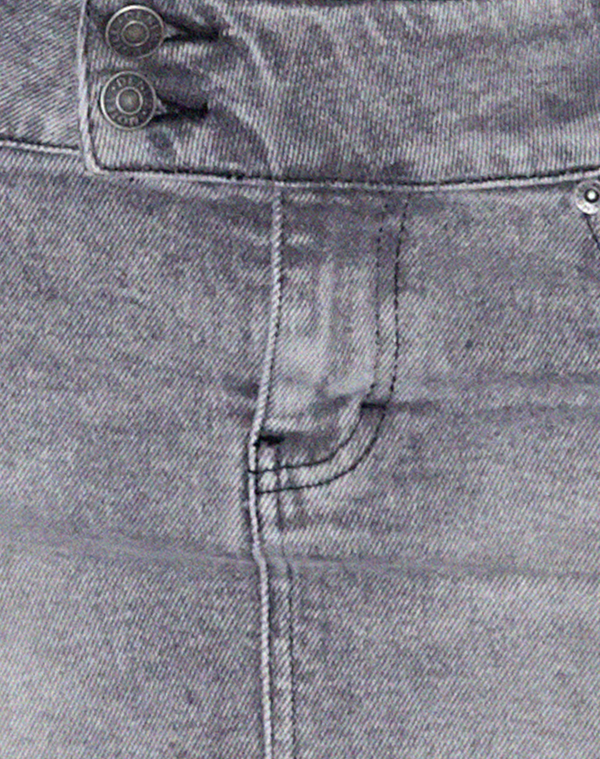 Low Rise Denim Mini Skirt in Grey Wash - Image 7