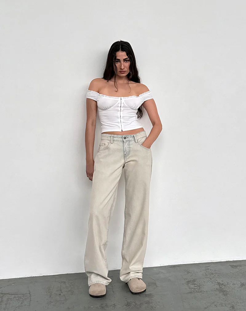 Low Rise Parallel Jeans In Arctic Blue - Image 4