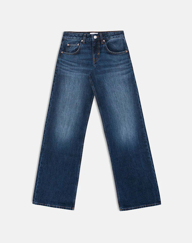 Low Rise Parallel Jeans in Dark Blue - Image 5