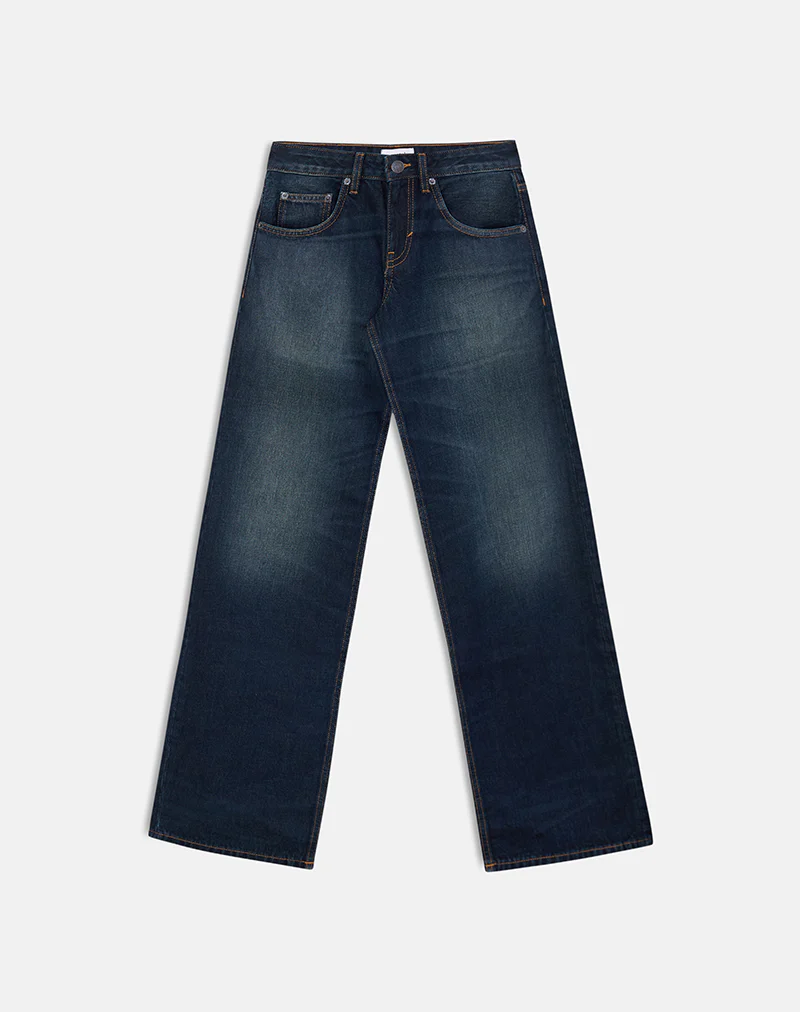 Low Rise Parallel Jeans in Dark Green Tint - Image 6