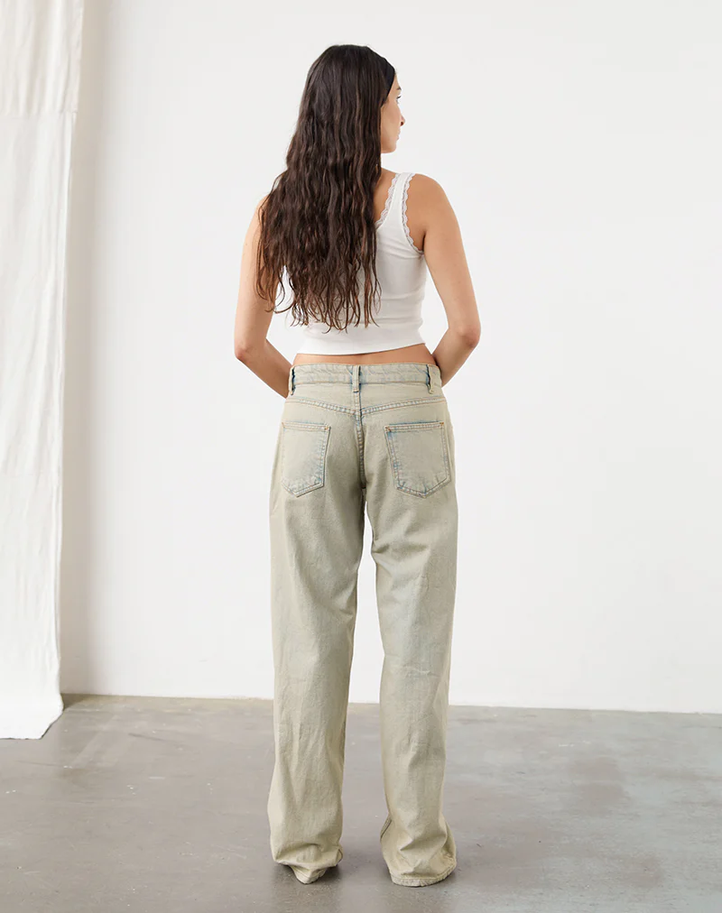 Low Rise Parallel Jeans in Desert Sand Wash - Image 3