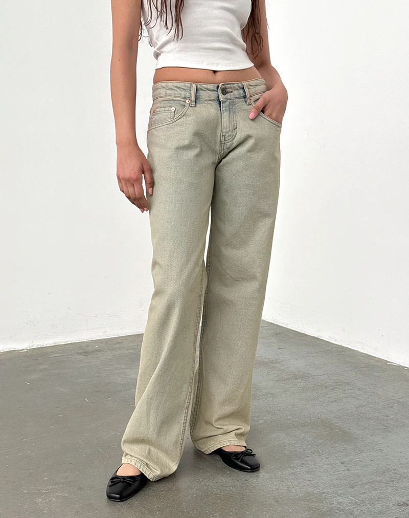 Low Rise Parallel Jeans in Desert Sand Wash - Image 4