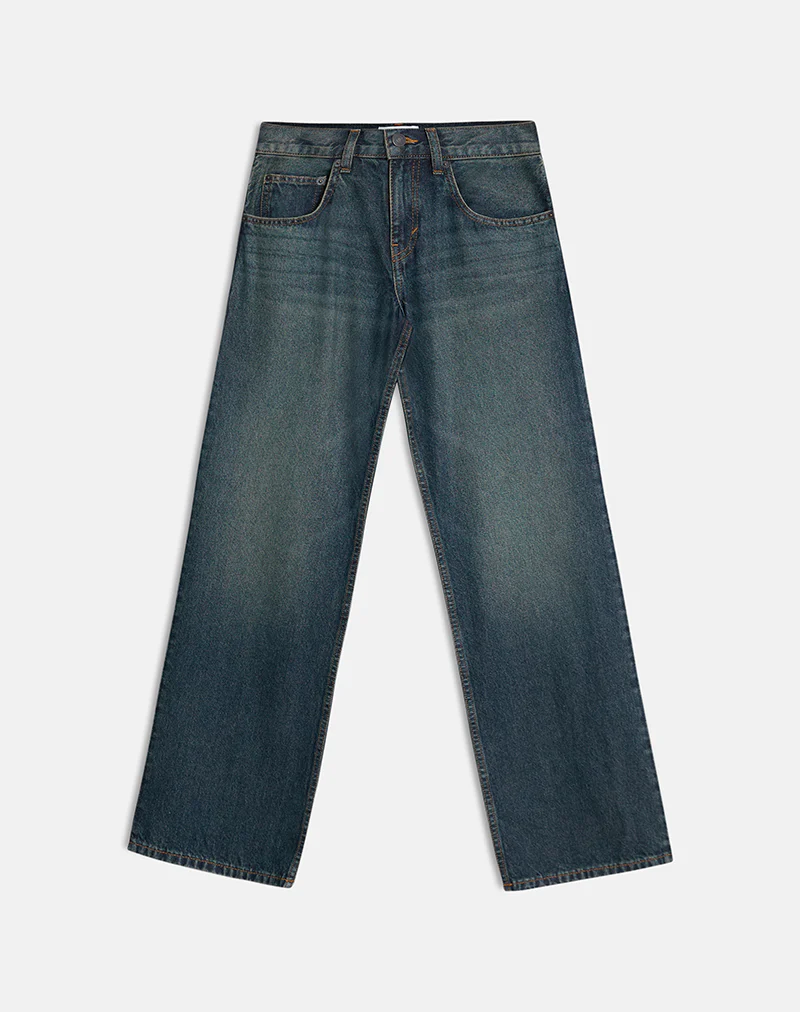Low Rise Parallel Jeans in Dirty Green - Image 6