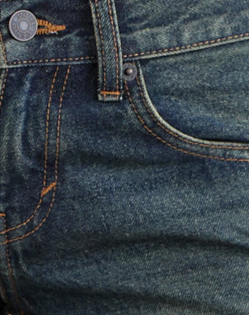 Low Rise Parallel Jeans in Dirty Green - Image 7
