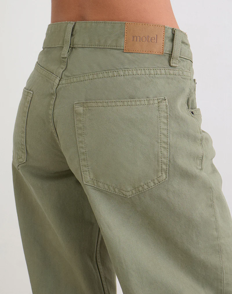 Low Rise Parallel Jeans in Fern Green - Image 3