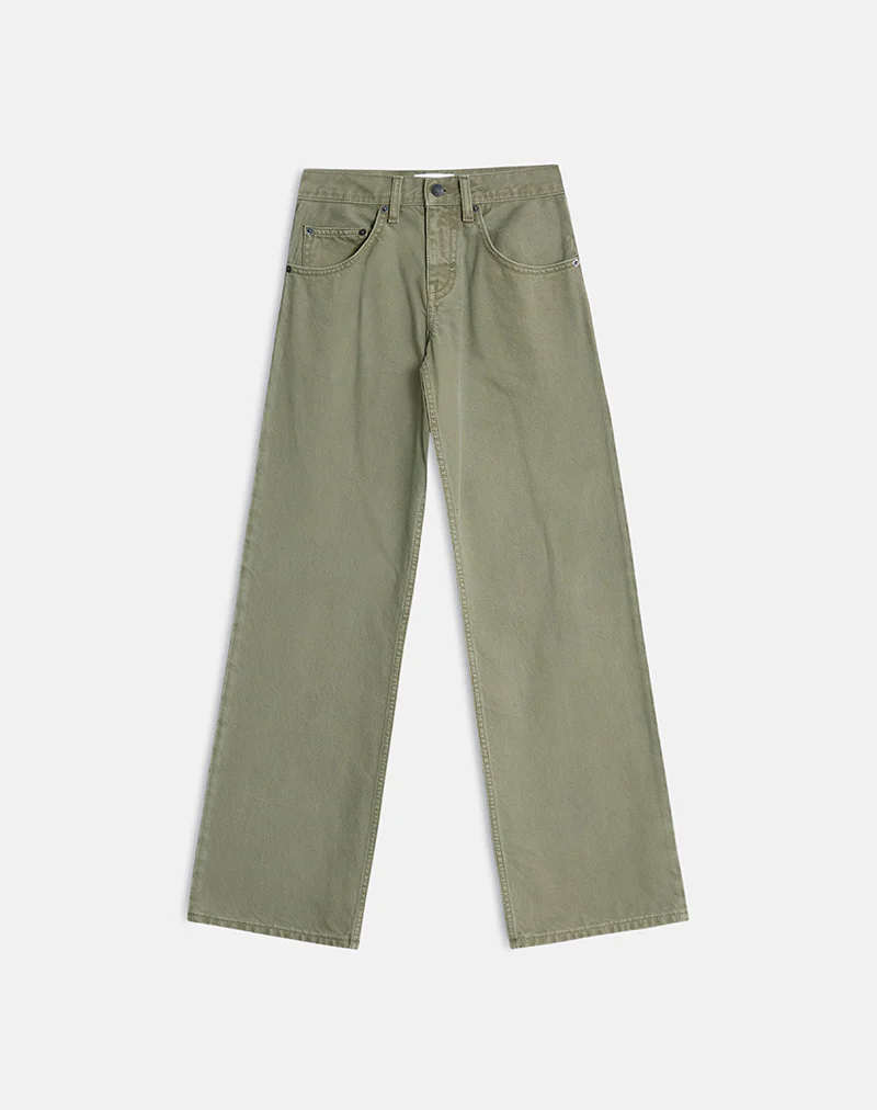 Low Rise Parallel Jeans in Fern Green - Image 5