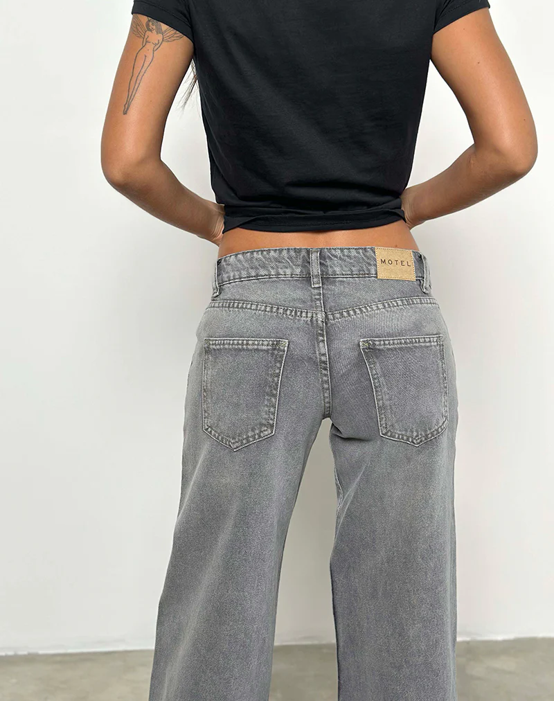 Low Rise Parallel Jeans in Grey Wash - Image 5