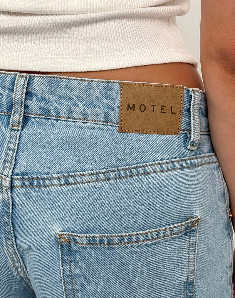 Low Rise Parallel Jeans in Light Wash Blue - Image 3