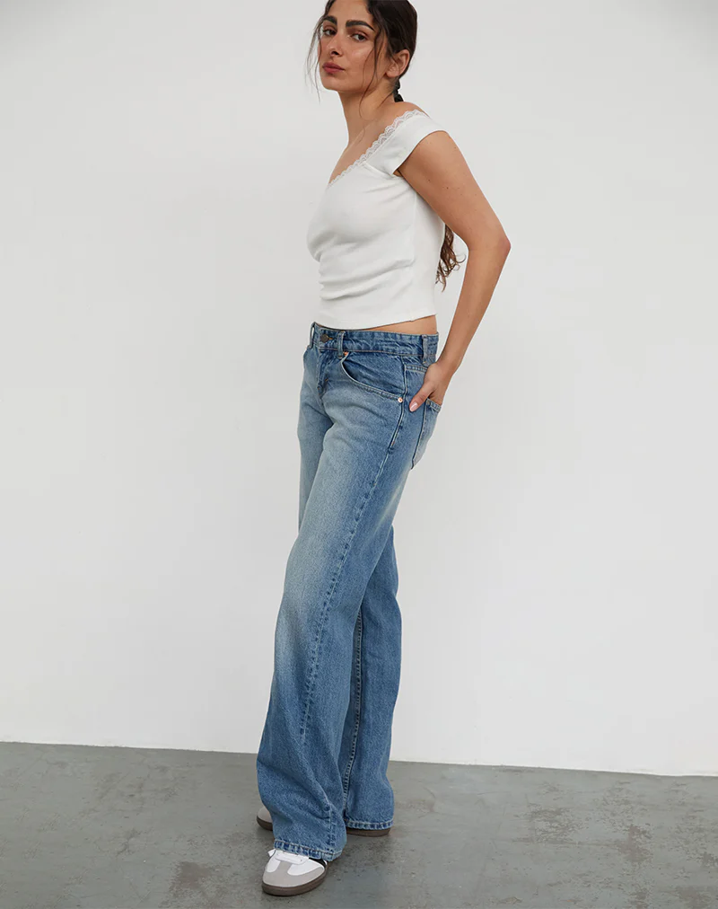 Low Rise Parallel Jeans in Powder Blue - Image 3