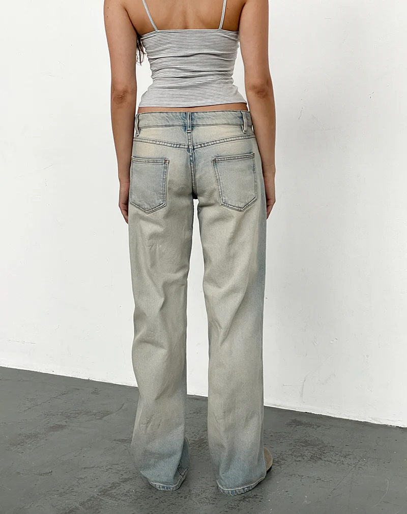 Low Rise Parallel Jeans in Sand Bleach Extreme - Image 3