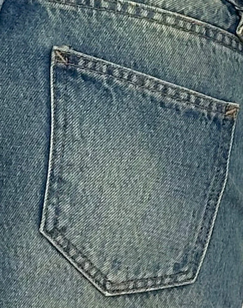 Low Rise Parallel Jeans in Sea Green - Image 6
